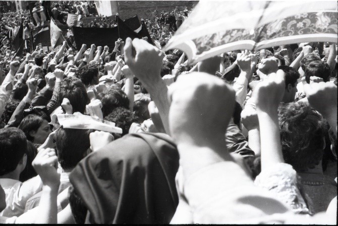 Figure 5: Street demonstration in Tbilisi at the end of the 1980s. From the collection of Ani Gagua.