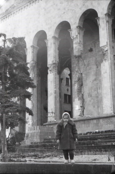Figure 6: Ruins of the Parliament and Government house after the coup d'état in Tbilisi 1992. From the collection of Ani Gagua.